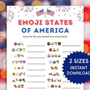 4th of July Game Fourth of July Emoji Pictionary 4th of July Party Game for Kids, Adults Family 4th of July Activities Independence Day Game