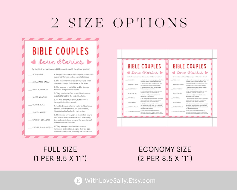 Bible Couples Love Stories Game Bible Trivia Games for Kids, Adults ...