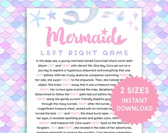 Mermaid Left Right Game Mermaid Left Right Poem Mermaid Birthday Party Printable Pass the Prize Mermaid Activities Ocean Party Pass the Gift
