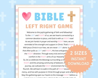 Church Left Right Game Sunday School Bible Study Games Bible Game Church Gift Exchange Game Pass the Prize Fun Christian Group Activities