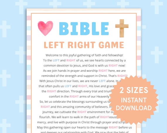 Church Left Right Game Sunday School Bible Study Games Bible Game Church Gift Exchange Game Pass the Prize Fun Christian Group Activities