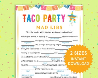 Taco Party Games Bundle Taco Games for Kids Fiesta Games Birthday Party ...