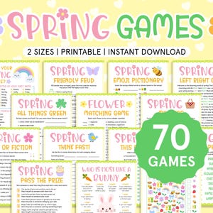 Spring Game Bundle | Fun Spring Party Games for Kids, Adults, Family | Printable Spring Break Activities | Springtime Church Picnic Games