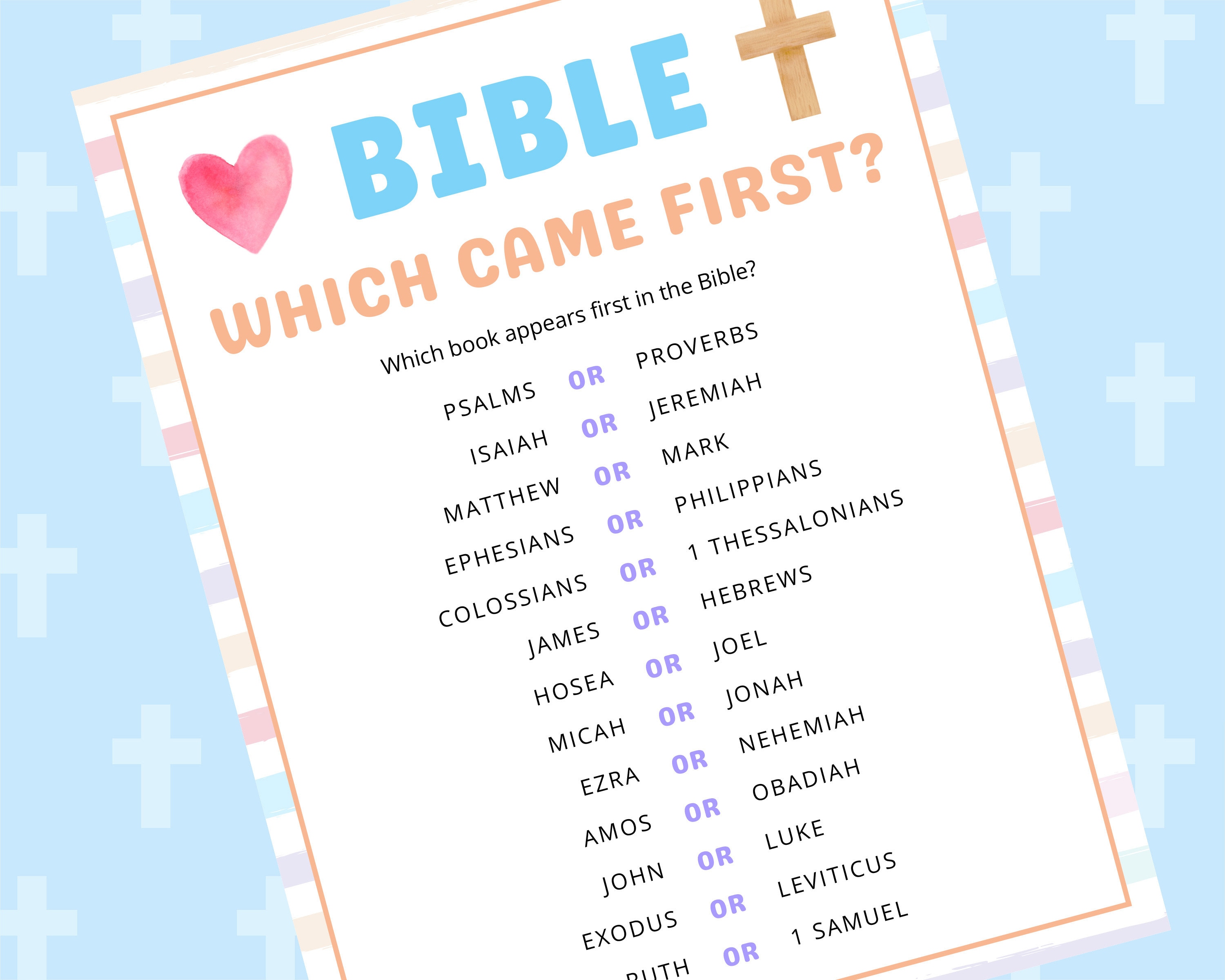 Bible Which Came First Bible Games for Kids, Adults Sunday Bible School ...