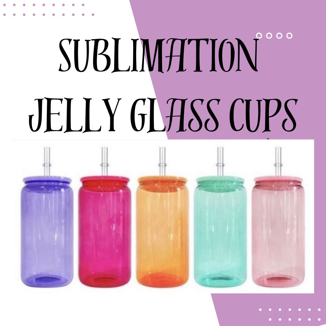 Jelly Sublimation Glass Beer Can Set of 5 Glasses 