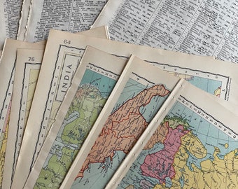 Vintage maps collage fodder/ ephemera