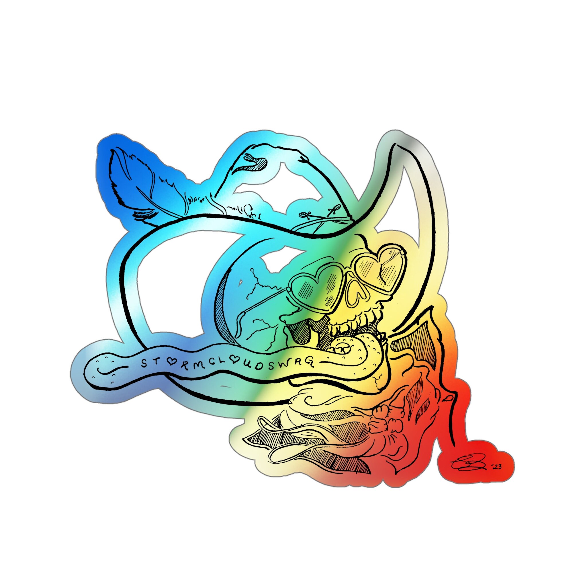 Wild Bones- Holographic Die-cut Stickers, Cowgirl, Cowboy, Western