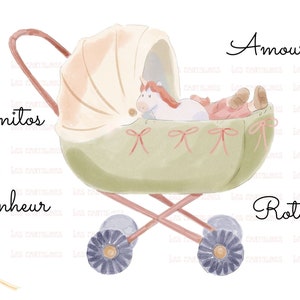 Set de cartes postales et affiches humour à imprimer naissance bébés