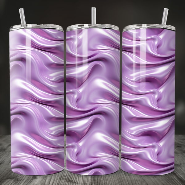 3D Metallic Violet Inflated Wrap, 20 oz Tumbler Sublimation, PNG Tumbler Wrap Straight and Tapered, Sip in Style! Instant Digital Download