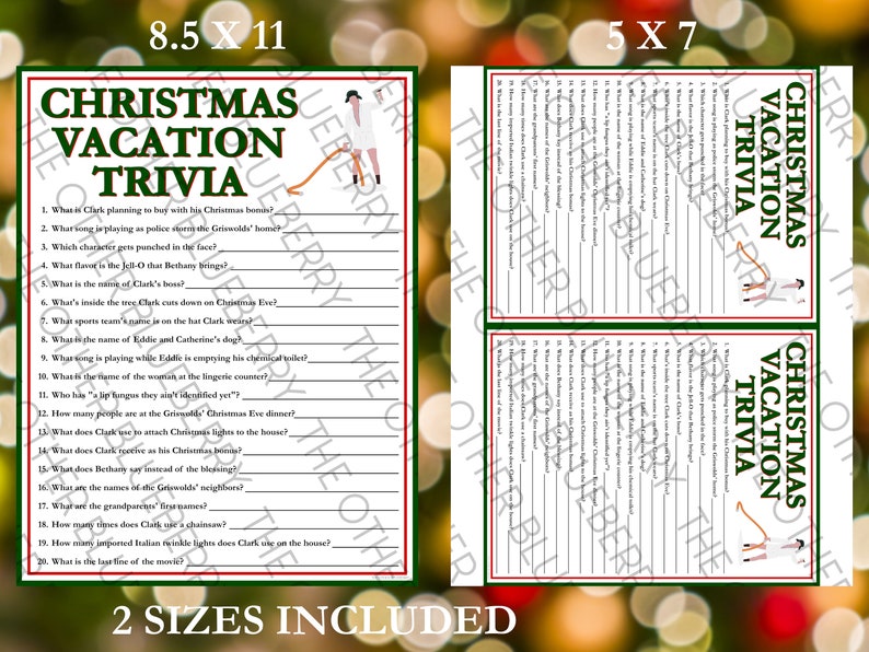 Christmas Vacation Trivia National Lampoon's Christmas - Etsy