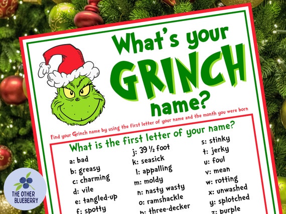 Christmas What's Your Santa Name Game, Pack of 1 Sign and 30 Name Tag  Stickers, Christmas Party Games, Christmas Decorations, Xmas Holiday Party