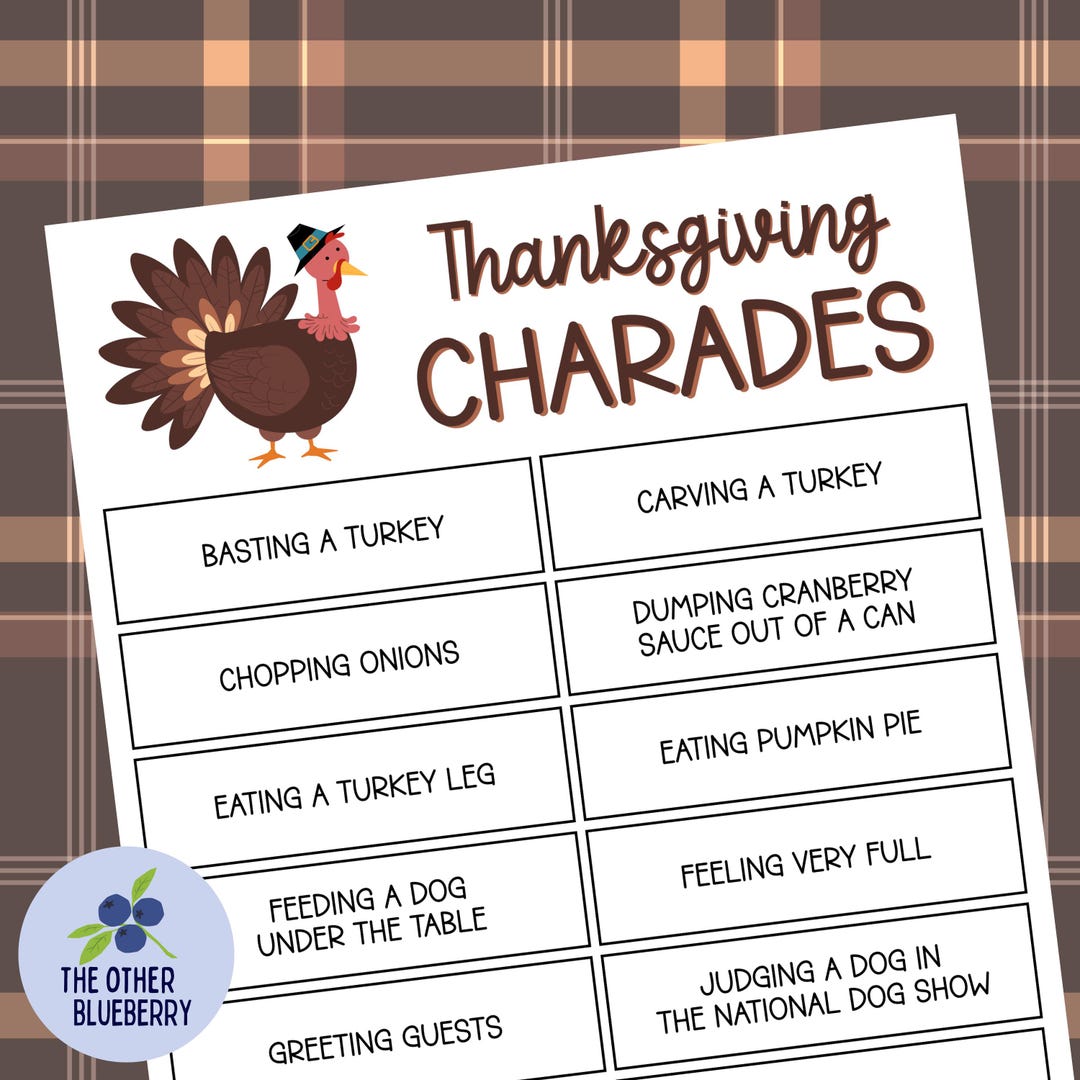 Thanksgiving Charades | 44 Thanksgiving Phrases to Act Out | Fun for ...