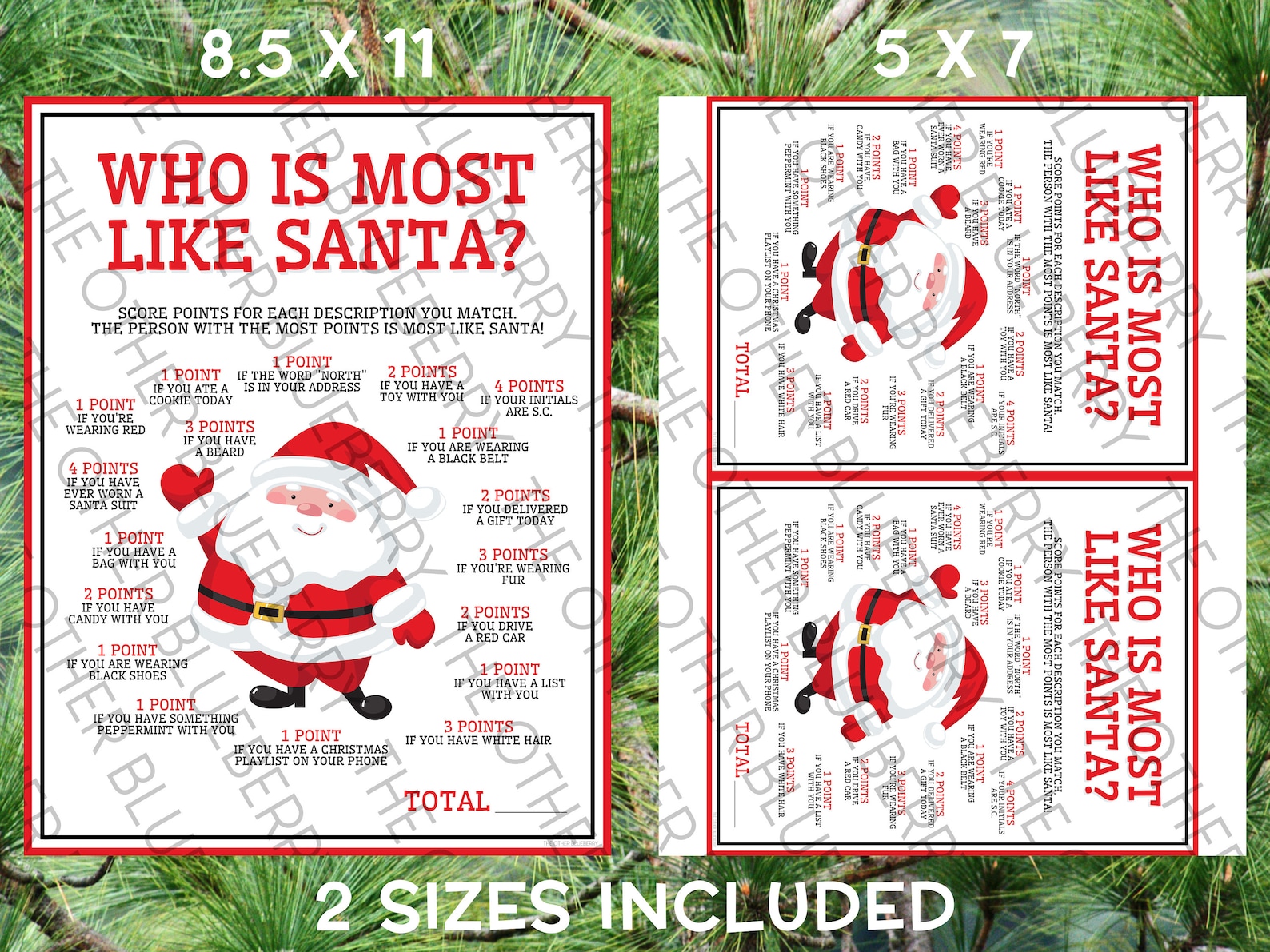 Christmas Game Who's Most Like Santa Christmas Party Game Christmas