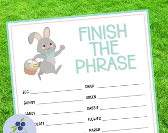 Easter Game | Easter Finish the Phrase | Spring Party | Fun Easter Game for Kids and Adults | Group Easter Game | Family Game | Printable