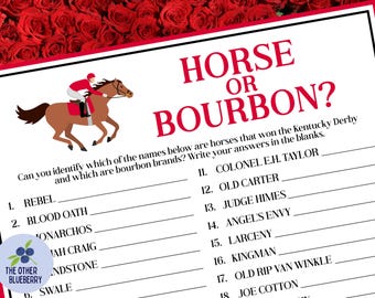 Jeu de derby | Gagnant du derby ou Bourbon ? |  Soirée derby | Soirée Courses | Anecdotes | Thème Derby | Imprimable