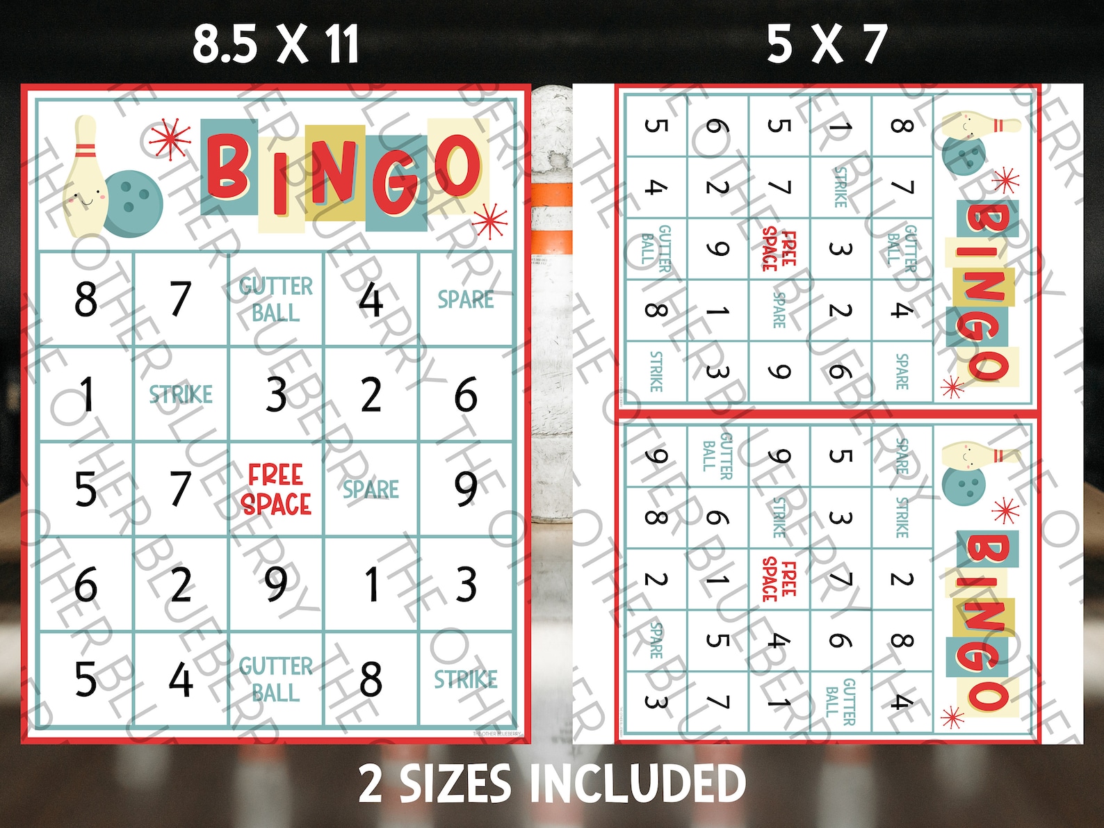 Bowling Bingo 20 Different Bingo Cards Bowling Birthday Party Game Bowling Night Bowling Game