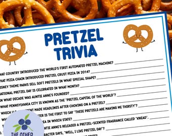 Trivia van krakeling | Krakelingspel | Krakelingfeestje | Oktoberfestspel | Plezier voor kinderen en volwassenen | Afdrukbaar
