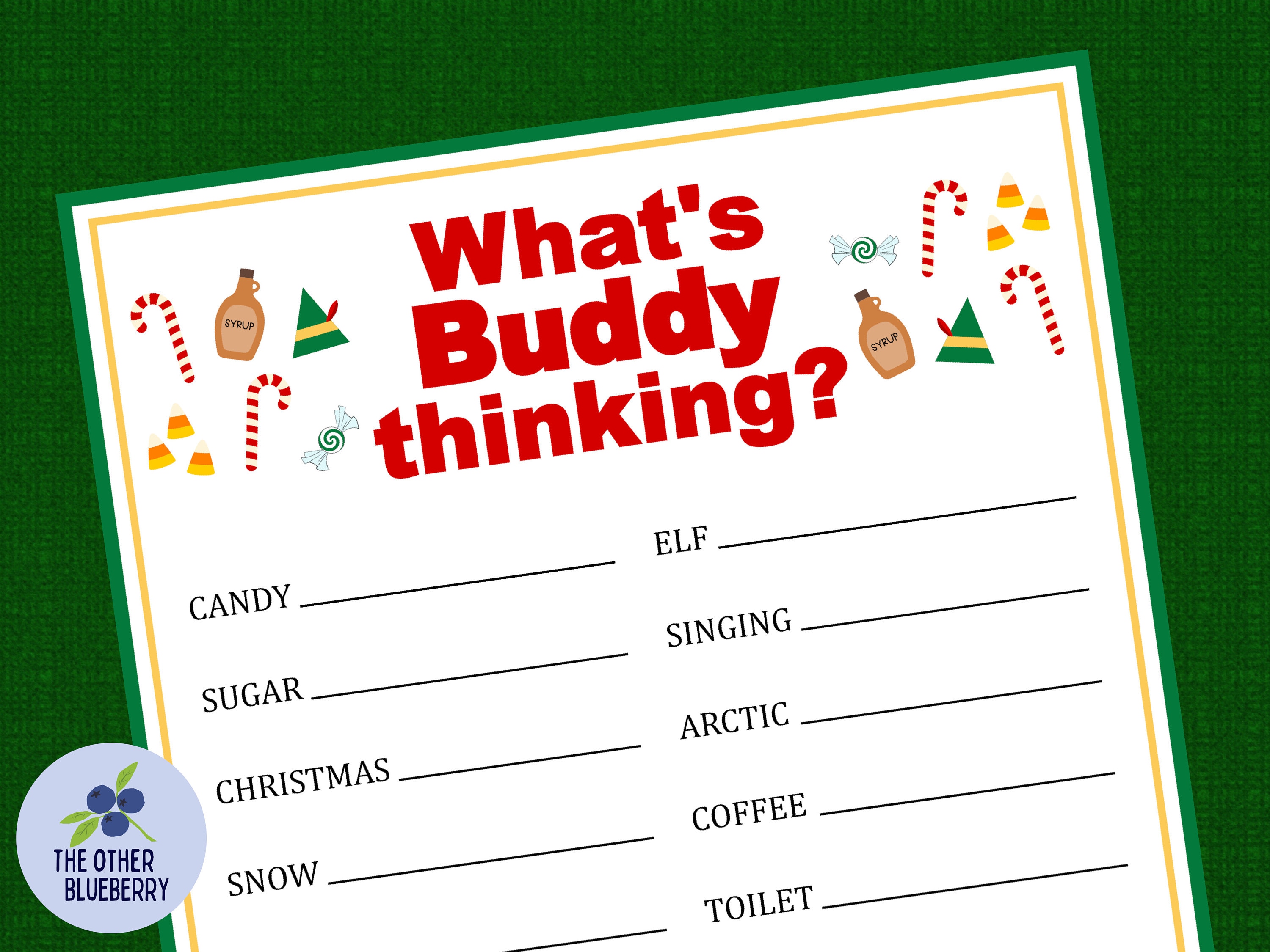 Elf Game Whats Buddy Thinking Christmas Party Game