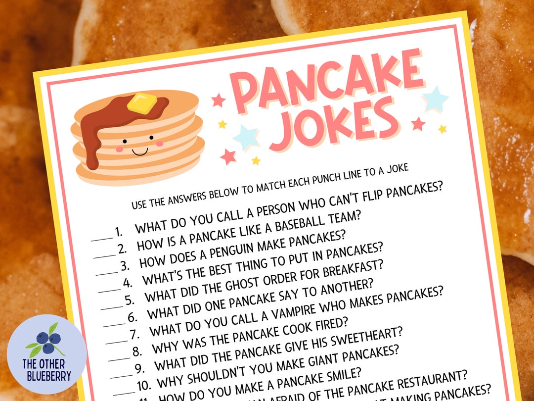Pancake Jokes Pancake Party Game Pancakes and Pajamas Party Slumber