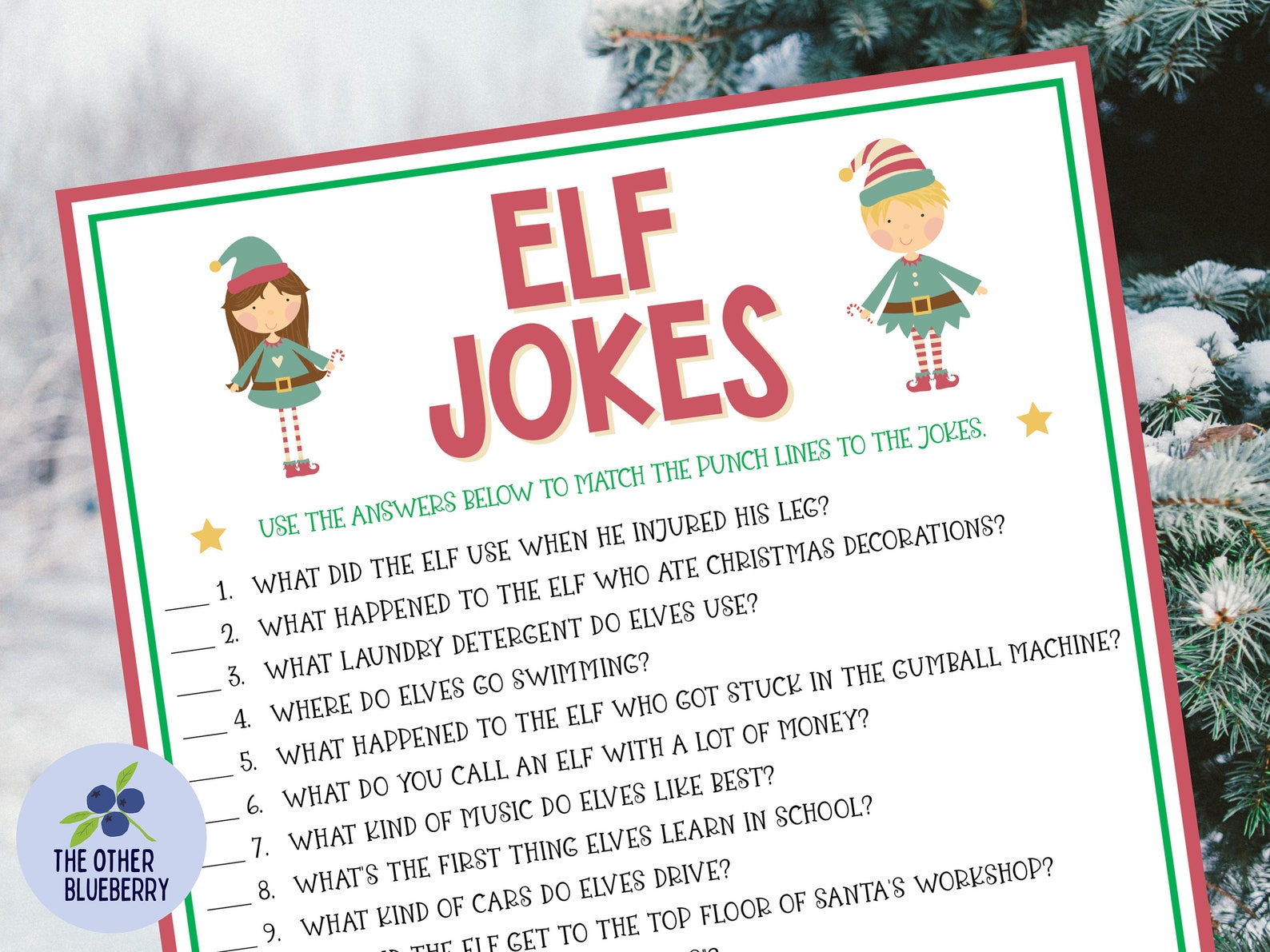 Elf Jokes Christmas Game Christmas Jokes Christmas Party Game Christmas