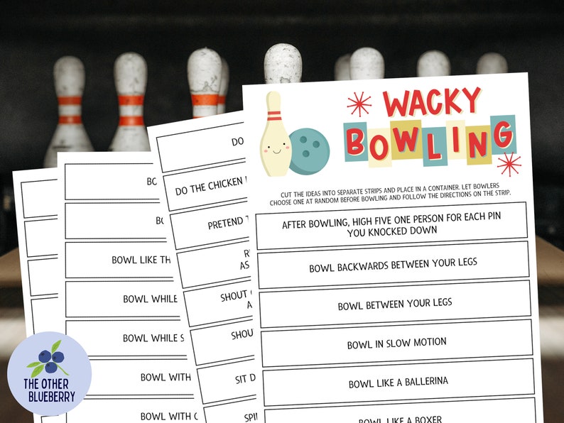 Bowling Game Wacky Bowling 33 Funny Ways to Bowl Bowling Challenges Bowling Party Game Crazy Bowling Printable image 2