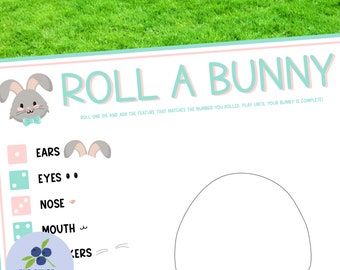 Roll a Bunny Game | Easter Game | Spring Party Game | Classroom Game | Easter Activity for Kids | Fun and Easy Group Easter Game | Printable