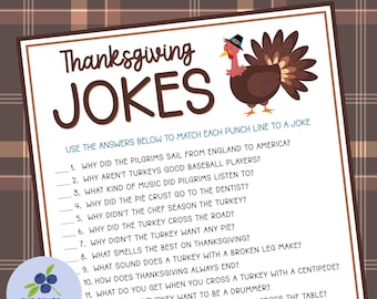 May include: A Thanksgiving-themed printable game with a cartoon turkey wearing a hat. The game includes 14 questions and answers about Thanksgiving traditions and turkeys.