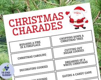 Christmas Charades | 44 Ideas to Act Out | Christmas Party Game | Pictionary | Classroom Game | Class Party | Family Fun | Printable