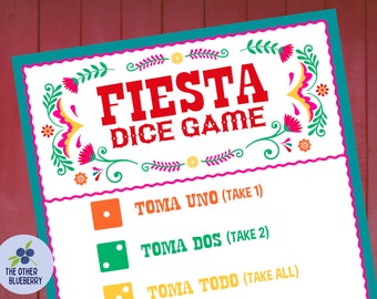 Fiesta Dice Game | La Pirinola | Tomo Todo | Fiesta Game | Pinata Alternative | Candy Dice Game | Fiesta Activity | Put & Take | Printable