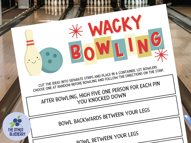 Bowling Game Wacky Bowling 33 Funny Ways to Bowl Bowling Challenges Bowling Party Game Crazy Bowling Printable image 1