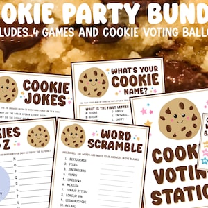 Cookie Party Game Bundle | Cookie Bake-Off | Cookie Voting | Cookie Birthday Party | Cookie Contest | Cookie Swap Activities | Printable