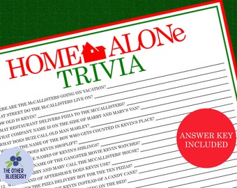 Home Alone Trivia | Home Alone Game | Christmas Party  | Christmas Movie Night | Holiday Party Game | Christmas Game | Printable