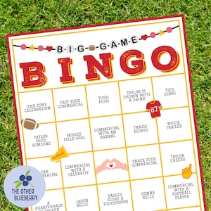 Big Game Bingo | 20 Cards | Football Era Bingo | Taylor&#39;s Version | Super Big Football Game | Taylor Bowl | Swiftie Bowl Game | Printable