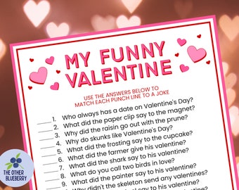 Valentine's Day Game | Valentine Jokes | Valentine's Day Riddle Me This | Class Party Game | Game for Kids | Printable