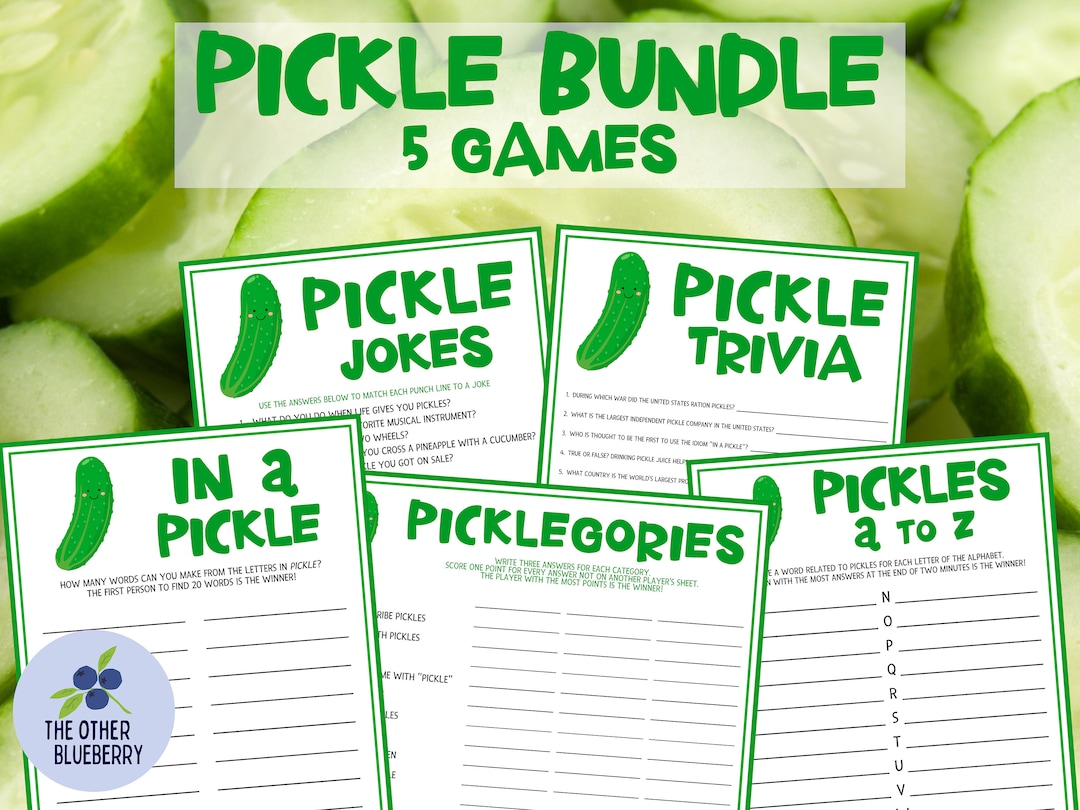 Pickle Game Bundle 5 Games Pickle Party Games Kind of a Big Dill Trivia