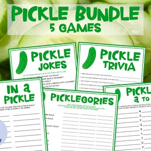 Pickle Game Bundle | 5 Games | Pickle Party Games | Kind of a Big Dill | Trivia | Picklepalooza | Pickleball | Shower | Birthday | Printable
