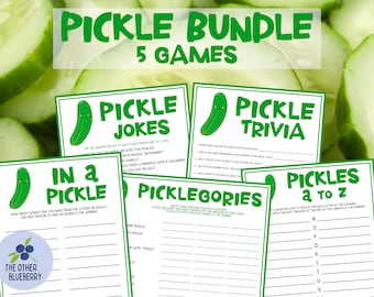 Pickle Game Bundle | 5 Games | Pickle Party Games | Kind of a Big Dill | Trivia | Picklepalooza | Pickleball | Shower | Birthday | Printable