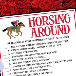 Kentucky Derby Game | Derby Jokes |  Derby Party | Run for the Roses | Horse Jokes | Triple Crown | Derby Theme | Printable