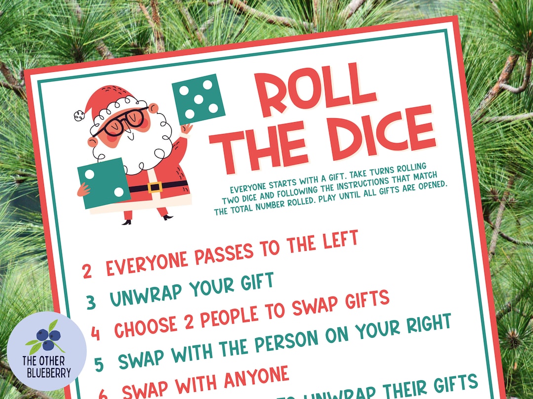 Roll the Dice Christmas Gift Exchange Game Christmas Party Game Gift