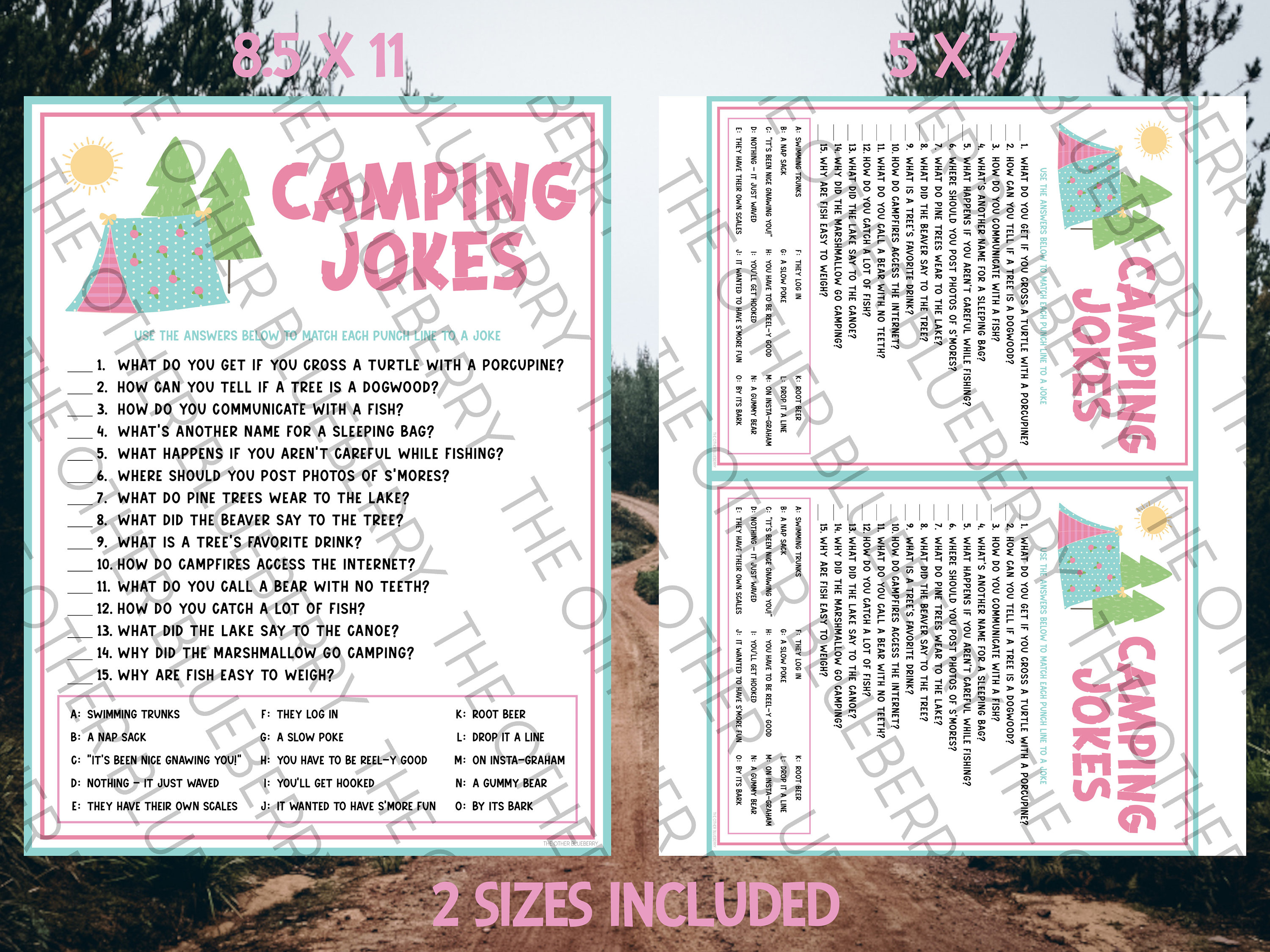 Camping Jokes Camping Party Game Camp Birthday Game Glamping Game