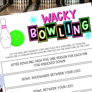 Bowling Game | Wacky Bowling | 33 Funny Ways to Bowl | Bowling Challenges | Bowling Party Game | Crazy Bowling |  Cosmic Bowling | Printable