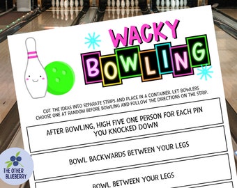 Bowling Game | Wacky Bowling | 33 Funny Ways to Bowl | Bowling Challenges | Bowling Party Game | Crazy Bowling |  Cosmic Bowling | Printable