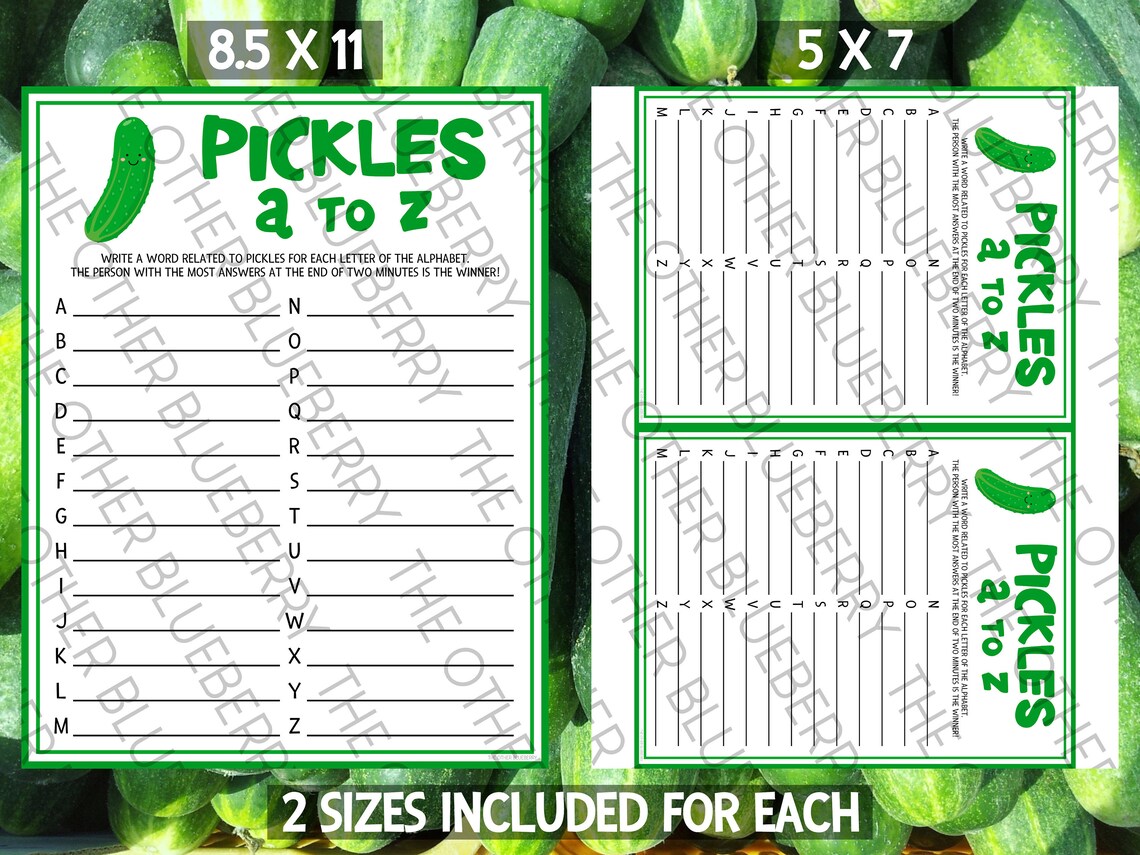 Pickle Game Bundle 5 Games Pickle Party Games Kind of a Big Dill Trivia