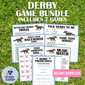 Derby Games | Derby Game Bundle | 7 Fun Derby Games for Adults | Includes Trivia, Racehorse Name Game, Derby Predictions + More! | Printable