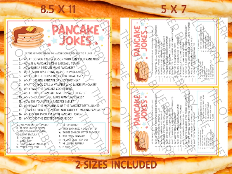 First Pancake Humor Pancake Jokes | Pancake Party Game | Pancakes and Pajamas Party ...