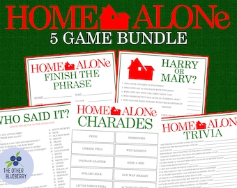 Home Alone Game Bundle | 5 Games | Christmas Party Games | Movie Night | Home Alone Games | Wet Bandits Game | Home Alone Quotes |Printable