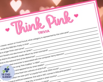 Valentijnsdagspel | Denk roze trivia | Het spel van Galentine | Galentine's Day-spel | Roze trivia | Girls Night In | Afdrukbaar