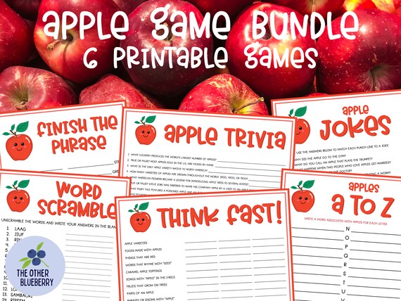 Apple Game Bundle | 6 Games | Apple Party | Apple of My Eye | Apple-y Ever After | Back to School | Apple Theme Activities | Fall Printable