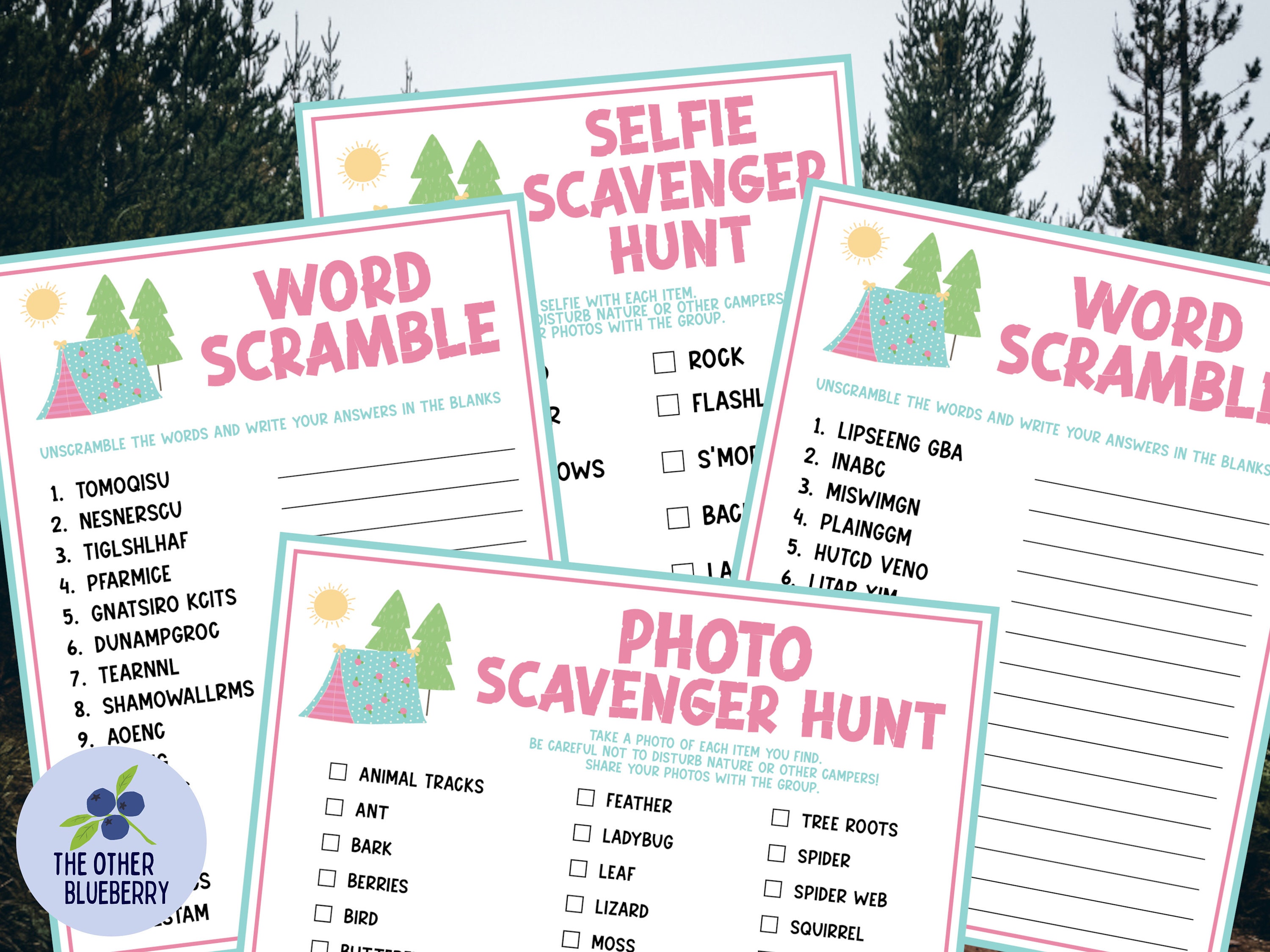 Camping Game Bundle 12 Games Camping Games Glamping Games Campout Campground Games Happy Camper