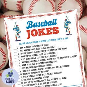 Barzellette sul baseball / Gioco di baseball per feste / Festa di squadra di baseball / Attività per feste di compleanno di baseball / Gioco di baseball / Stampabile